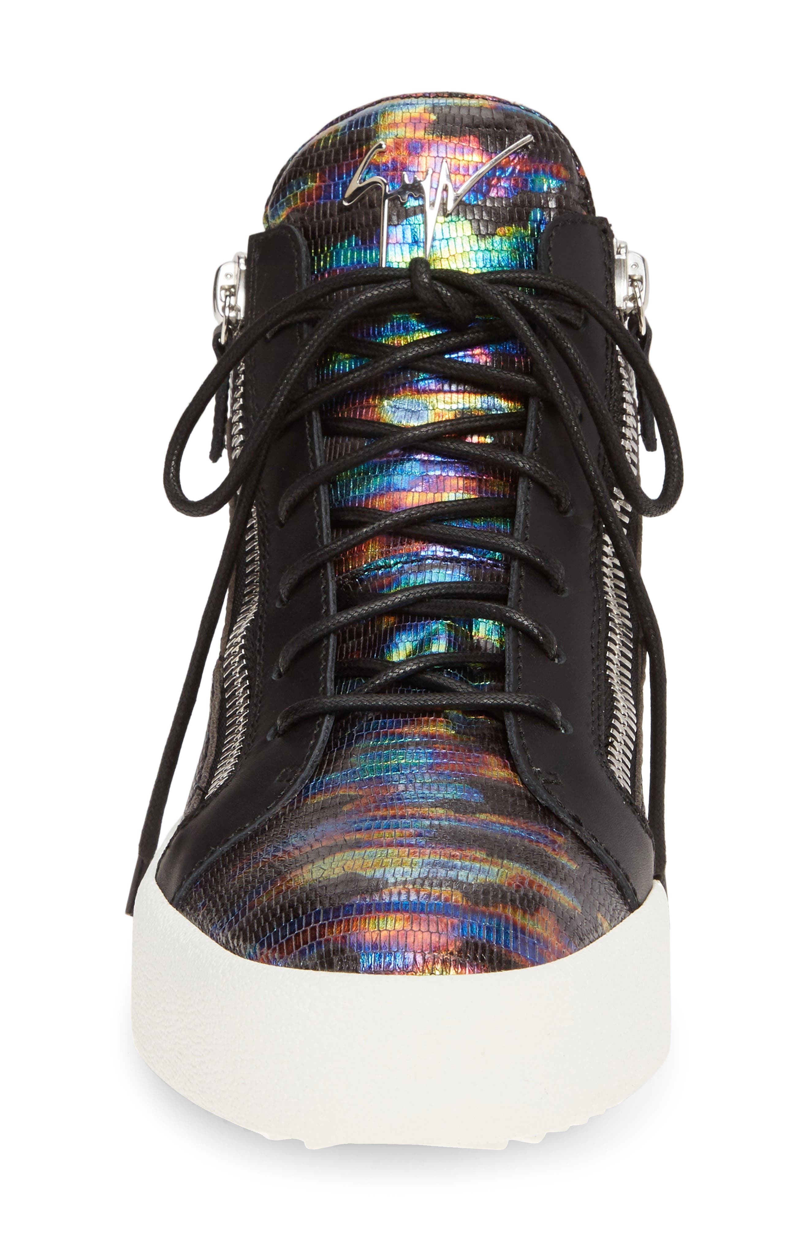 Giuseppe Zanotti Croc Embossed Sneaker, Alternate, color, 