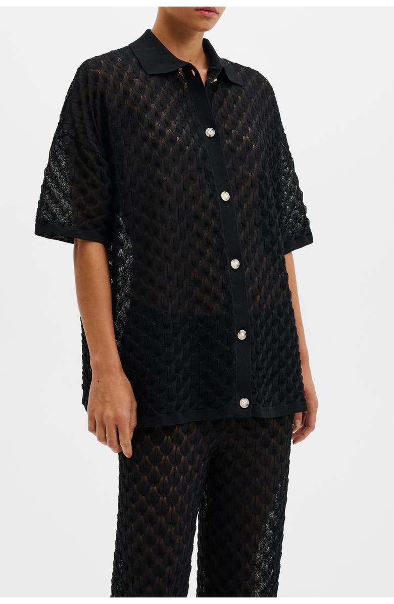 Malina Moa Knitted Shirt, Alternate, color, Black