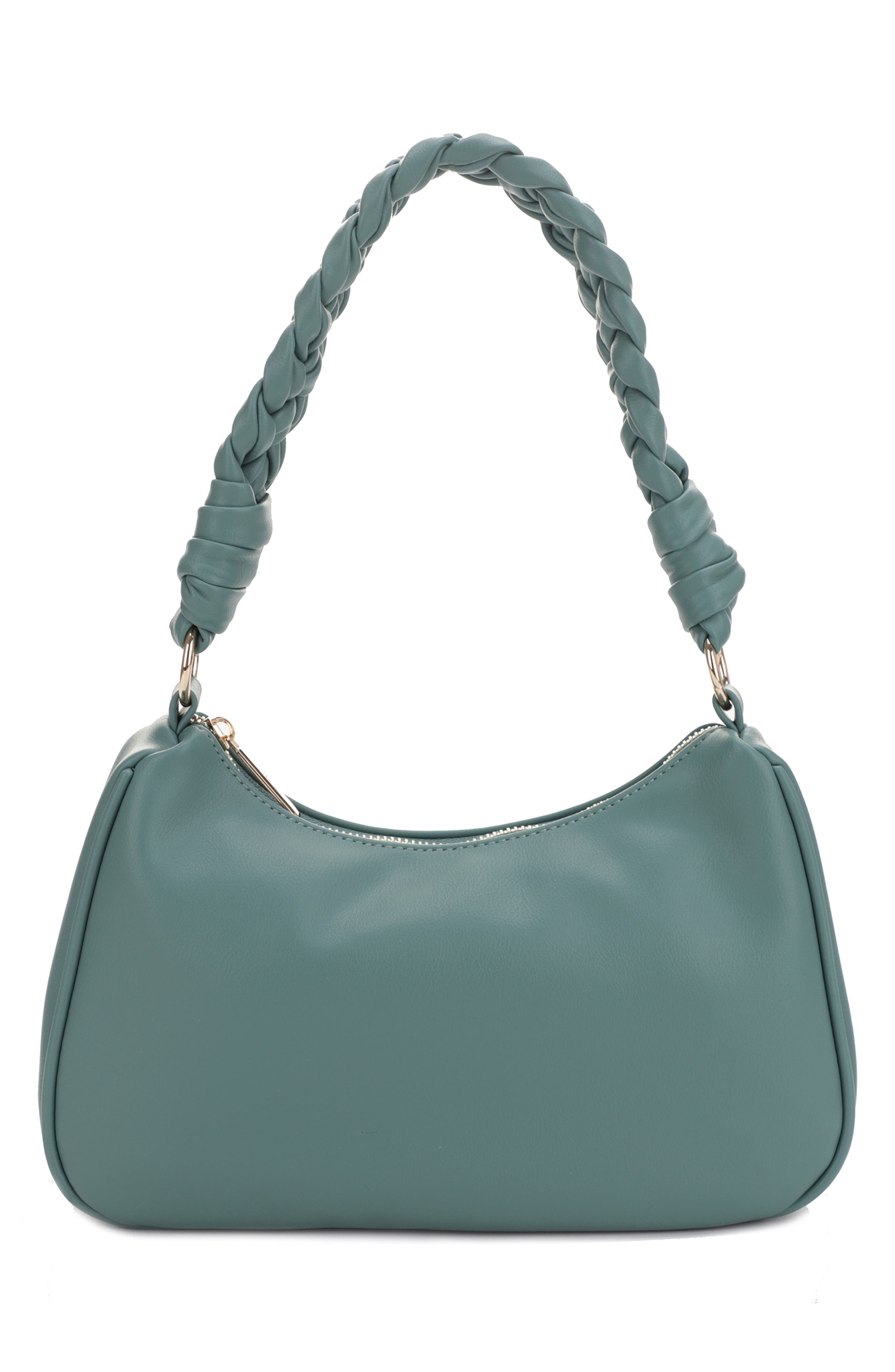 Mali + Lili Sarah Vegan Leather Shoulder Bag, Alternate, color, Dark Sage