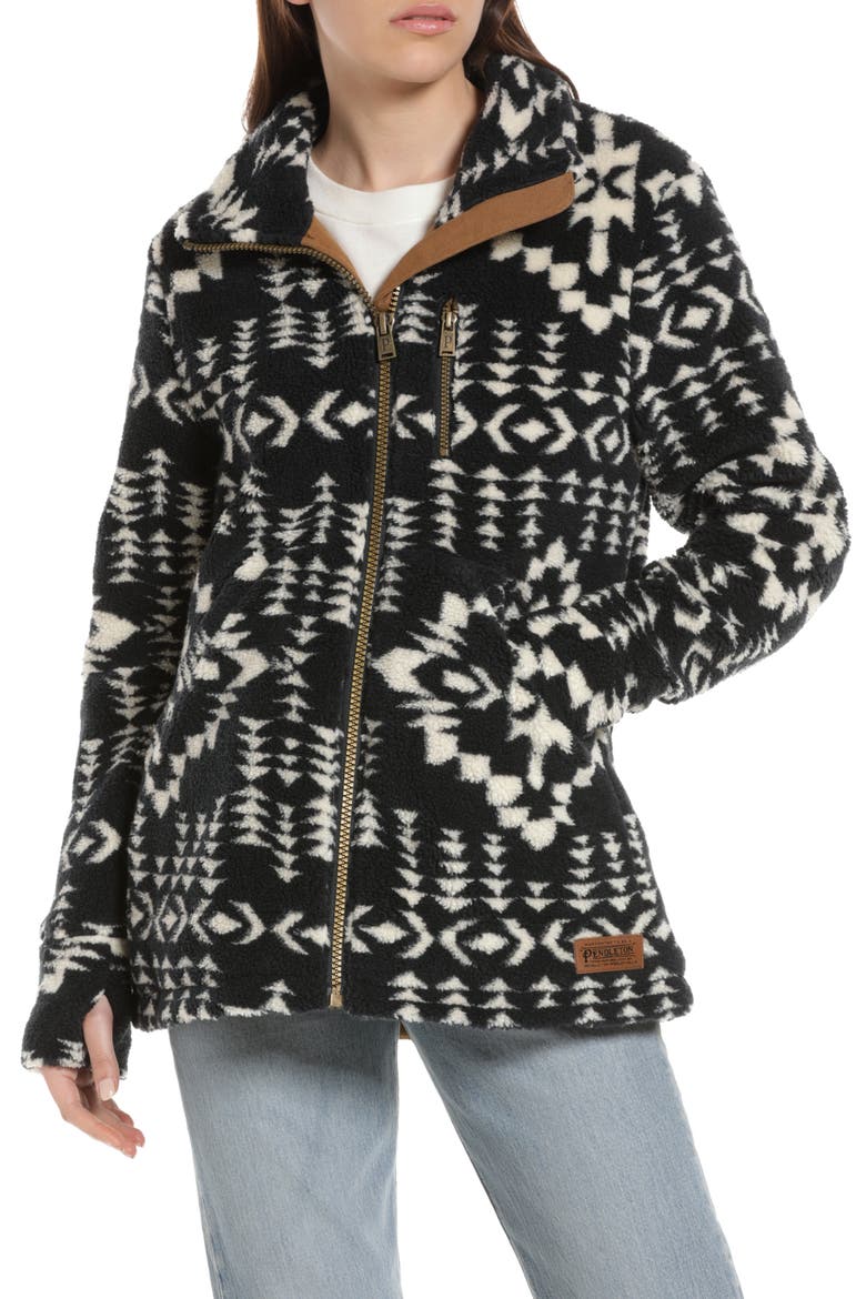 Alder Geo Print Fleece Jacket, Alternate, color, JUNIPER MESA NAVY