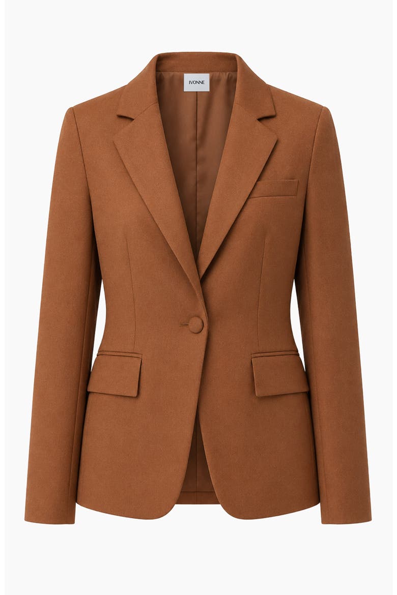 Drop-Shoulder Single-Button Blazer, Alternate, color, Chedron