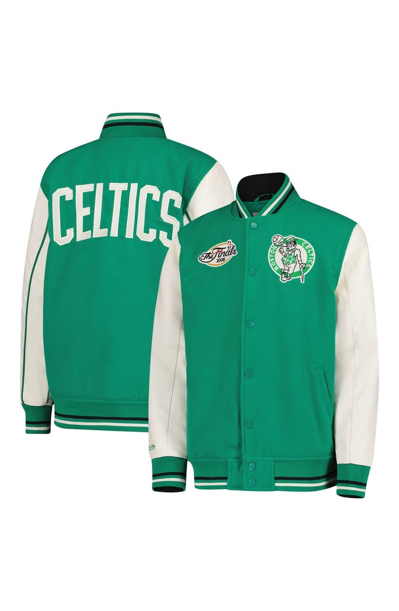 Mitchell & Ness Youth Mitchell & Ness Kelly Green Boston Celtics Full-Snap Varsity Jacket, Main, color, Kelly Green