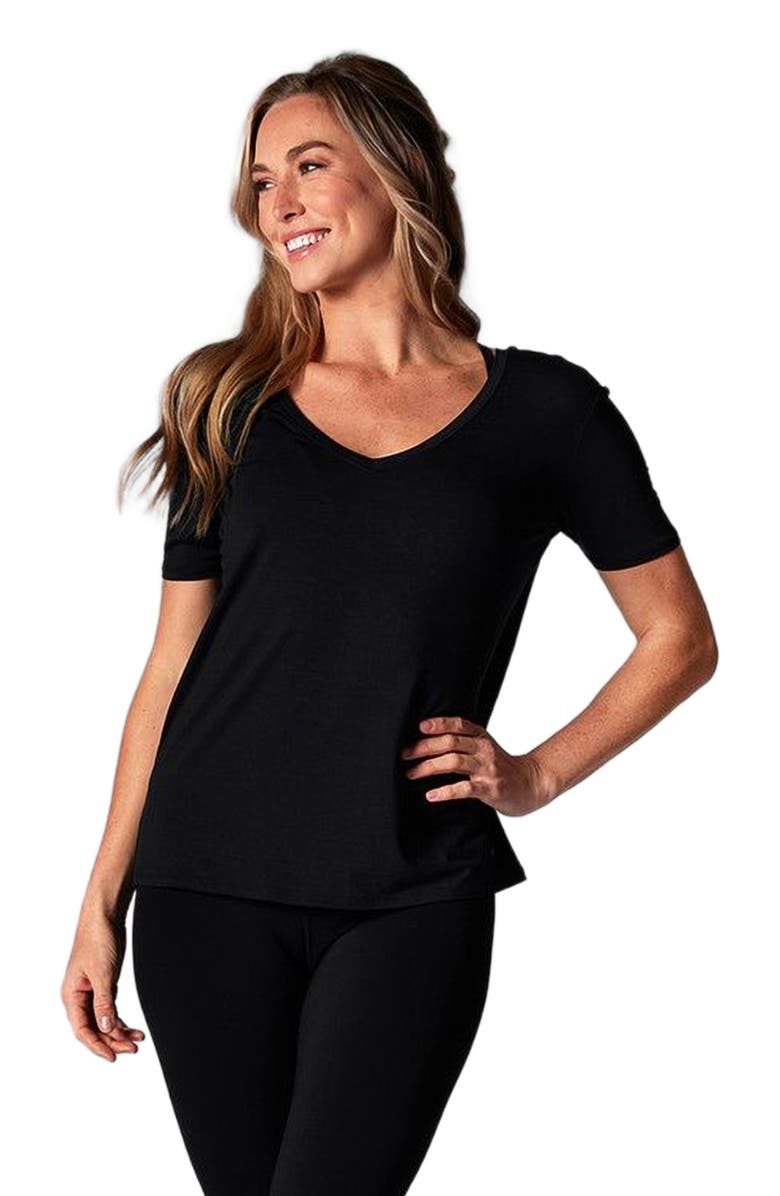 Tavi Everyday V-Neck Tee, Alternate, color, Ebony