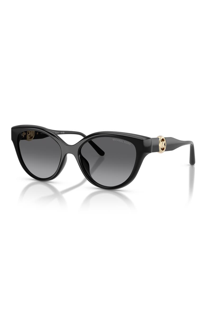 Nagoya 53mm Polarized Cat Eye Sunglasses, Alternate, color, BLACK / GREY MONO POLAR
