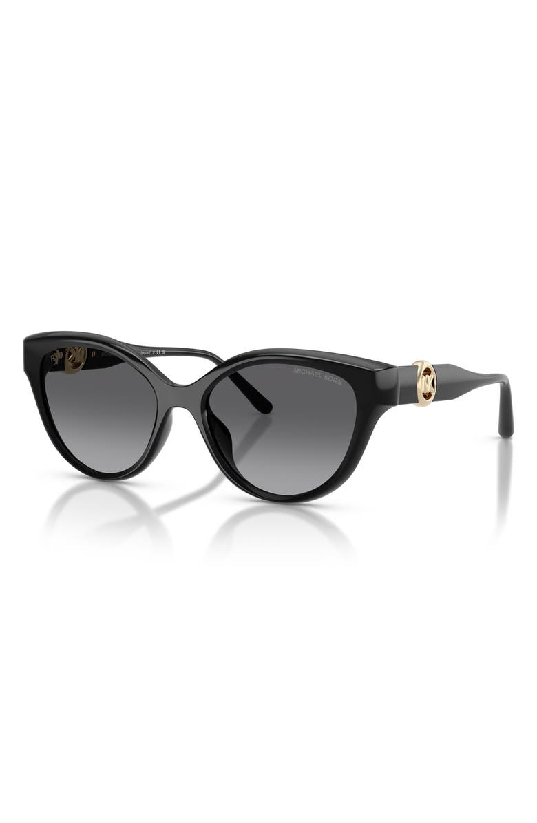 Michael Kors Nagoya 53mm Polarized Cat Eye Sunglasses, Alternate, color, Black / Grey Mono Polar