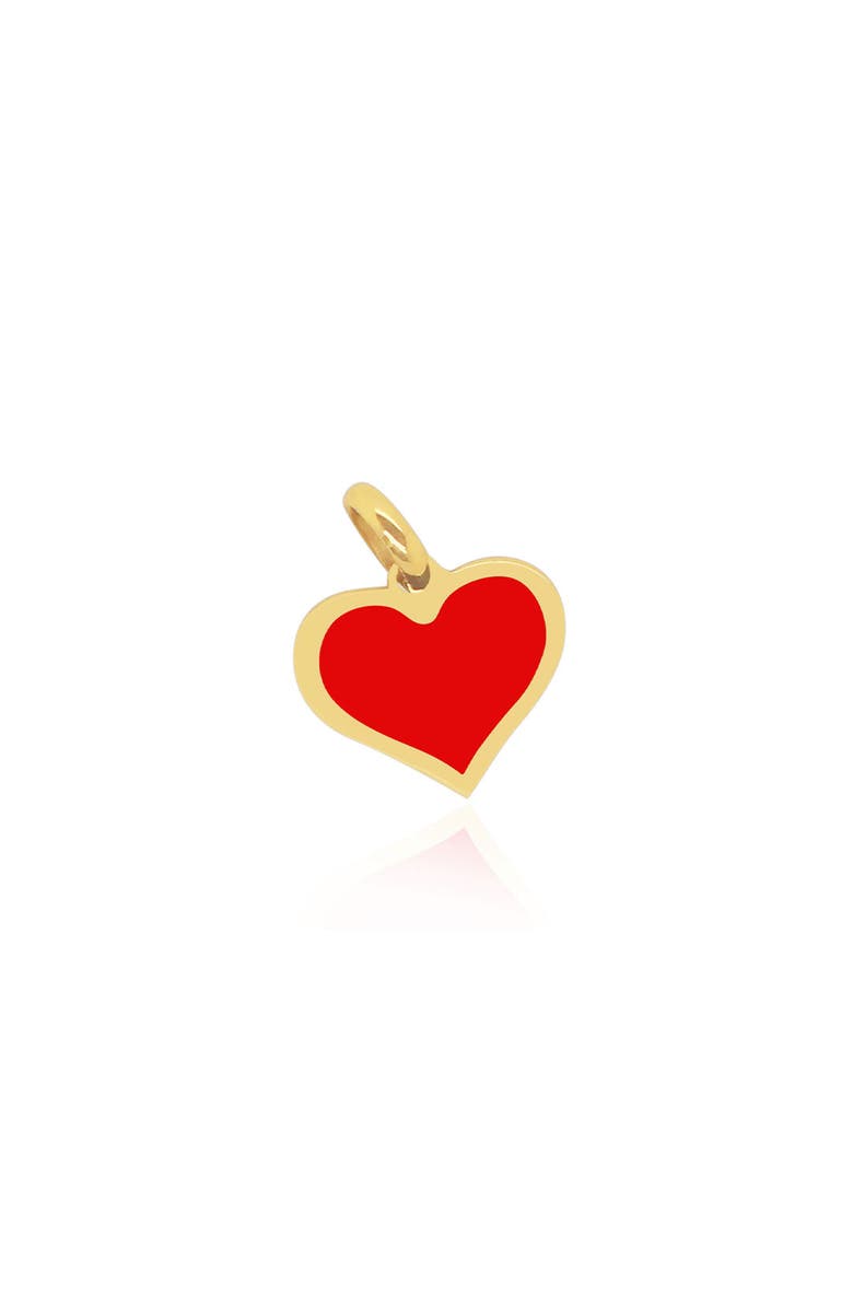 The Lovery Fine Jewelry Coral Heart Charm, Main, color, Coral