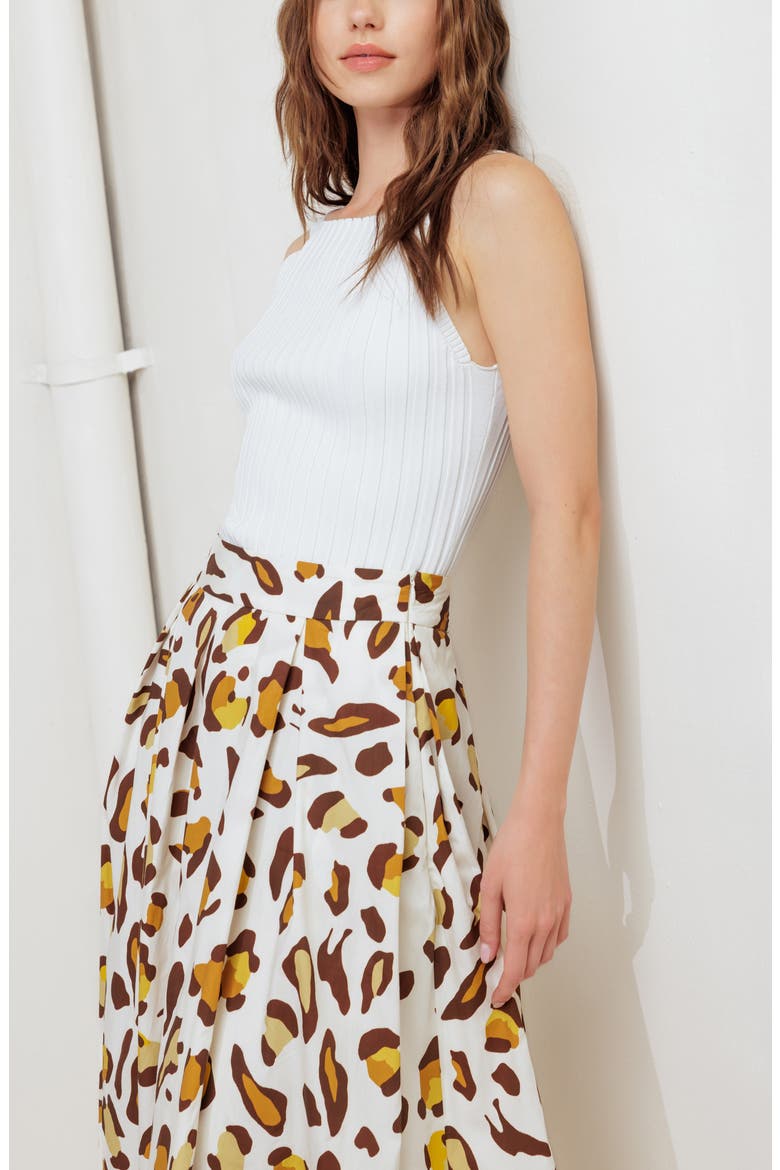 Leopard Midi Skirt, Alternate, color, NATURAL