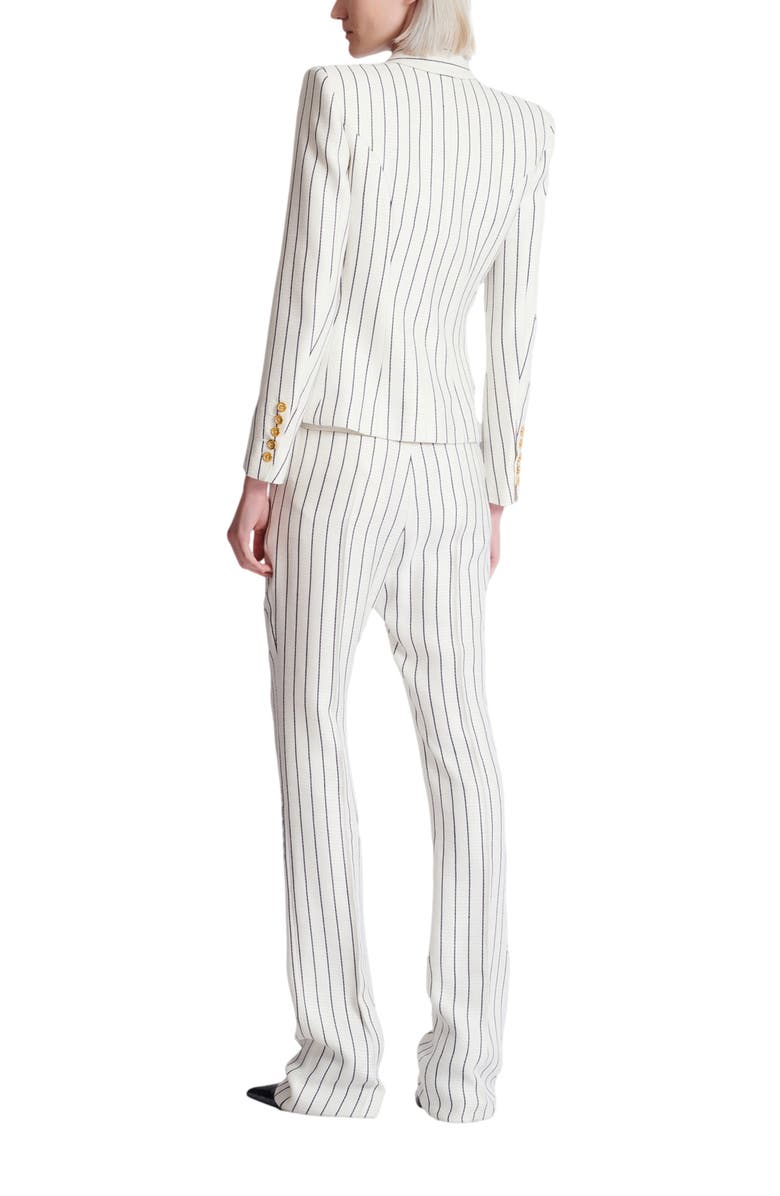 Balmain 6-button pinstripe jacket, Alternate, color, White