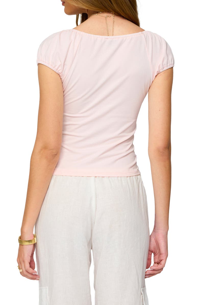 EDIKTED Oleana Gathered Bust Stretch Cotton Top, Alternate, color, Light-Pink