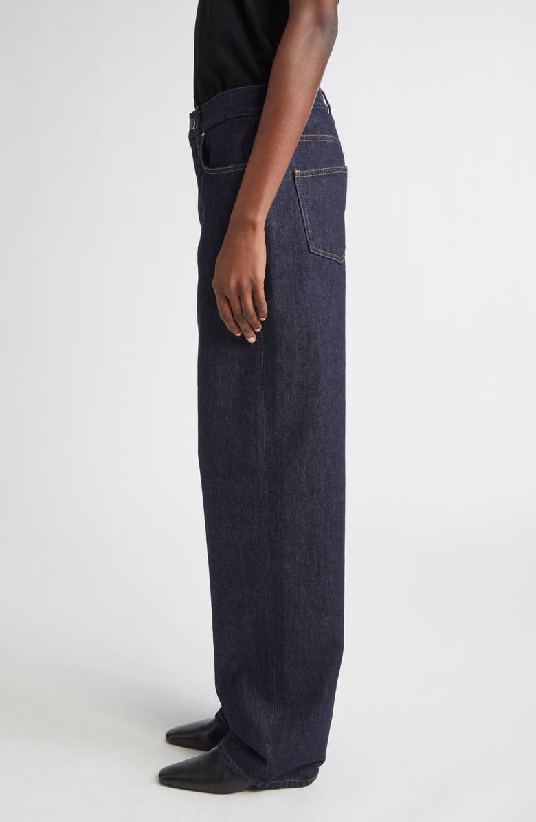 LOULOU DE SAISON Samur High Waist Tapered Leg Jeans, Alternate, color, Raw Wash