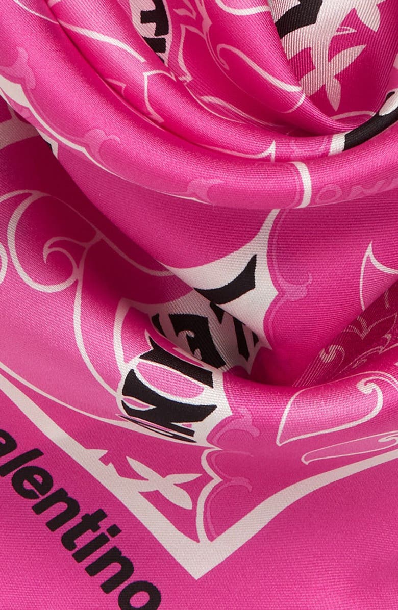 Valentino Garavani Manifesto Bandana Square Silk Scarf, Alternate, color, 