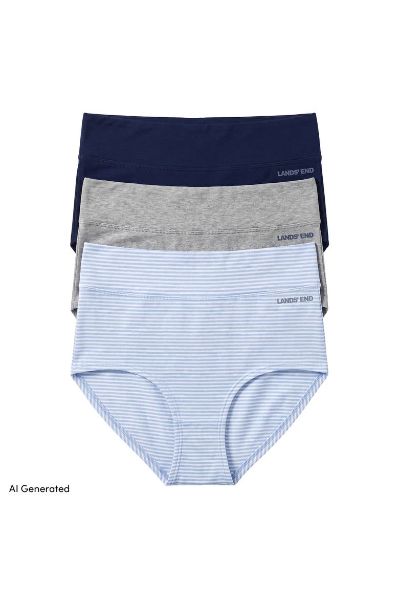 High Rise Full Coverage Brief Soft Essential Everyday 3 Pack Panties, Main, color, Sky Stripe Pk