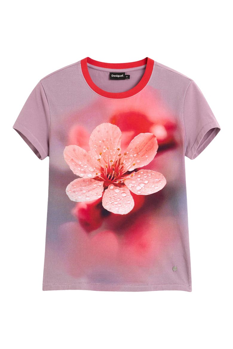 Floral Graphic T-Shirt, Alternate, color, PINK