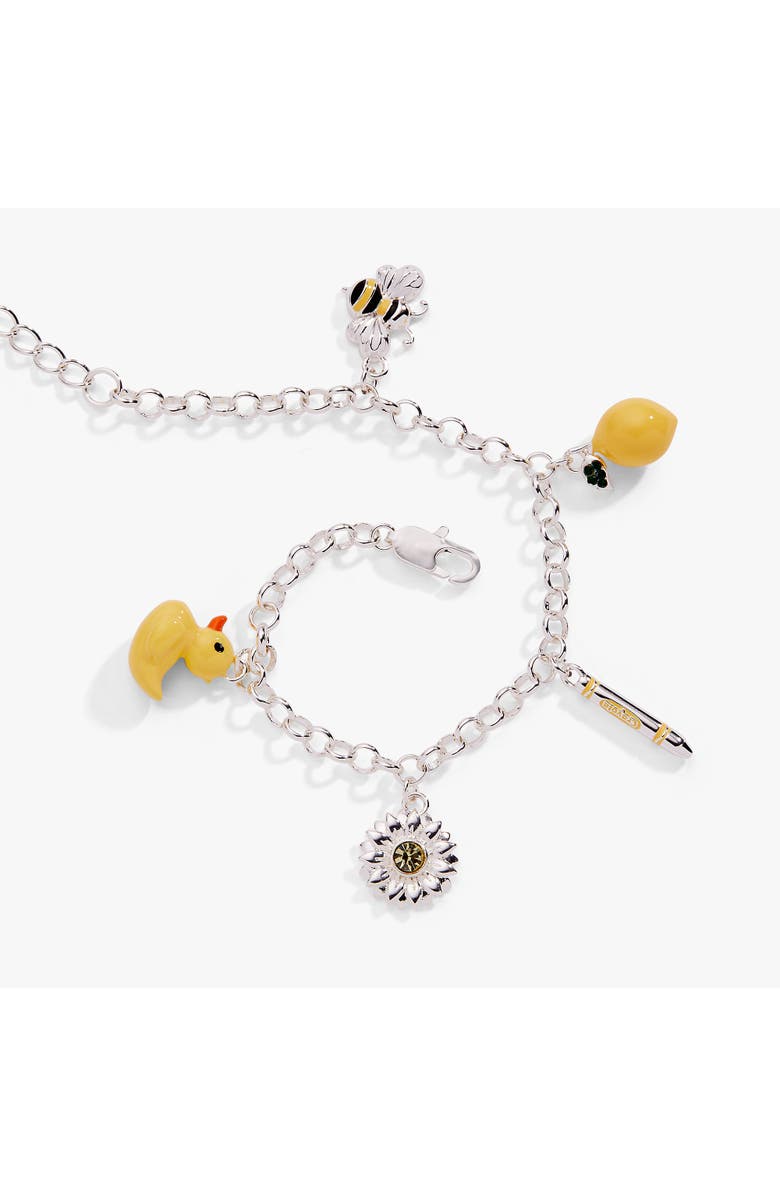 Alex and Ani Crayola x Alex and Ani Fan Favorites Sunglow Charm Bracelet, Alternate, color, Silver
