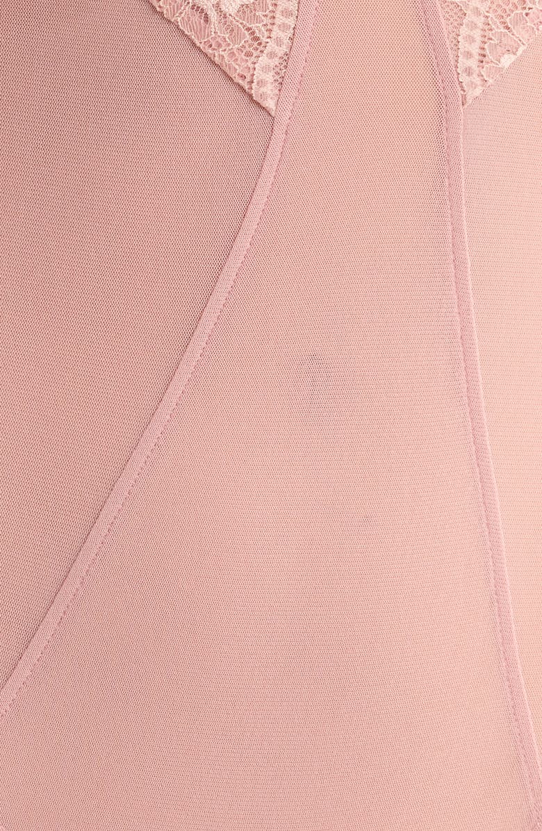 Free People Take My Number Lace & Mesh Bodysuit, Alternate, color, Dusty Himalayan