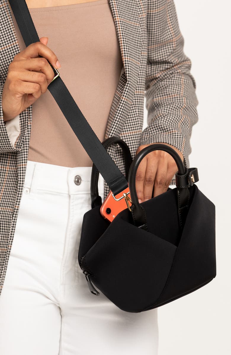 Lux and Nyx Small Origami Crossbody Tote and Handbag For Women, Alternate, color, Black + Gold