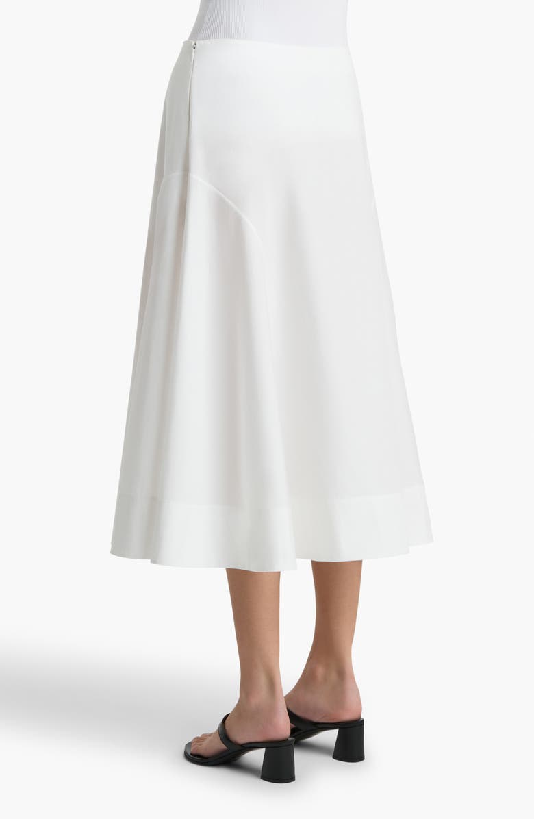 Khaite Artin Cotton Midi Skirt, Alternate, color, Chalk
