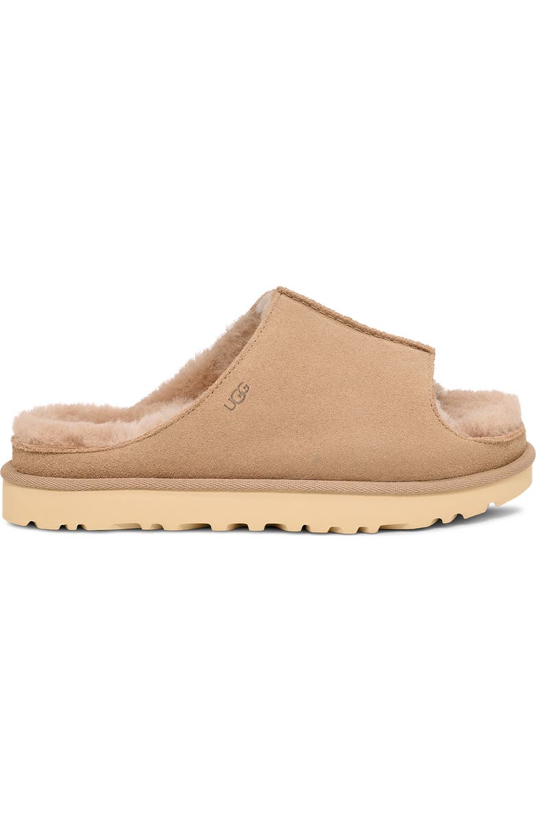 UGG<sup>®</sup> Greenport Genuine Shearling Lined Platform Slide Sandal, Alternate, color, Sand