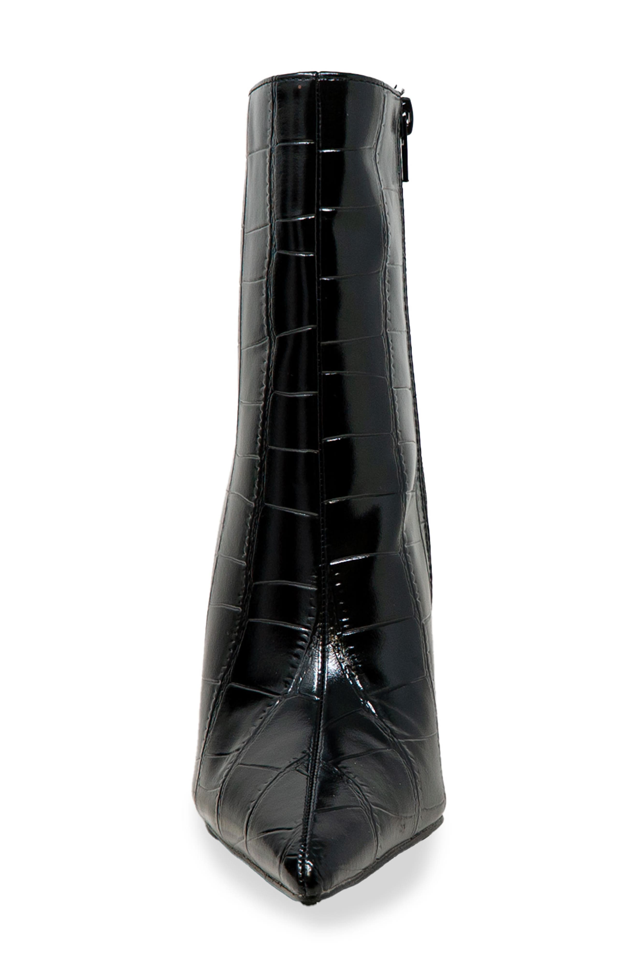 CHASE AND CHLOE Croc Embossed Bootie, Alternate, color, Black Croc