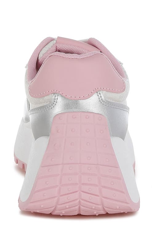 London Rag Koters Low Top Sneaker In Silver Pink