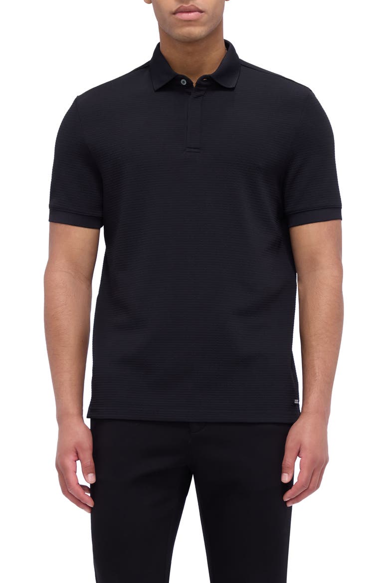 Textured Polo, Main, color, BLACK