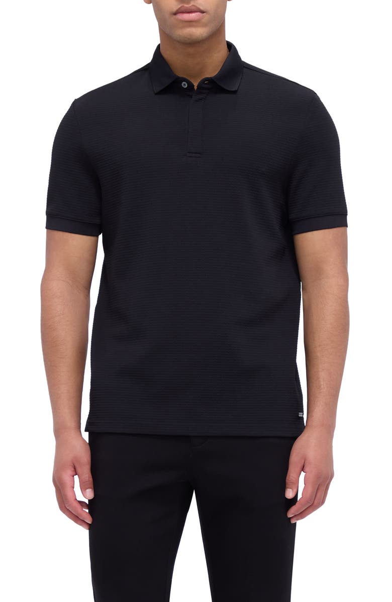 Bugatchi Textured Polo, Main, color, Black