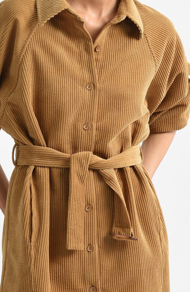 Molly Bracken Belted Corduroy Shirtdress, Alternate, color,