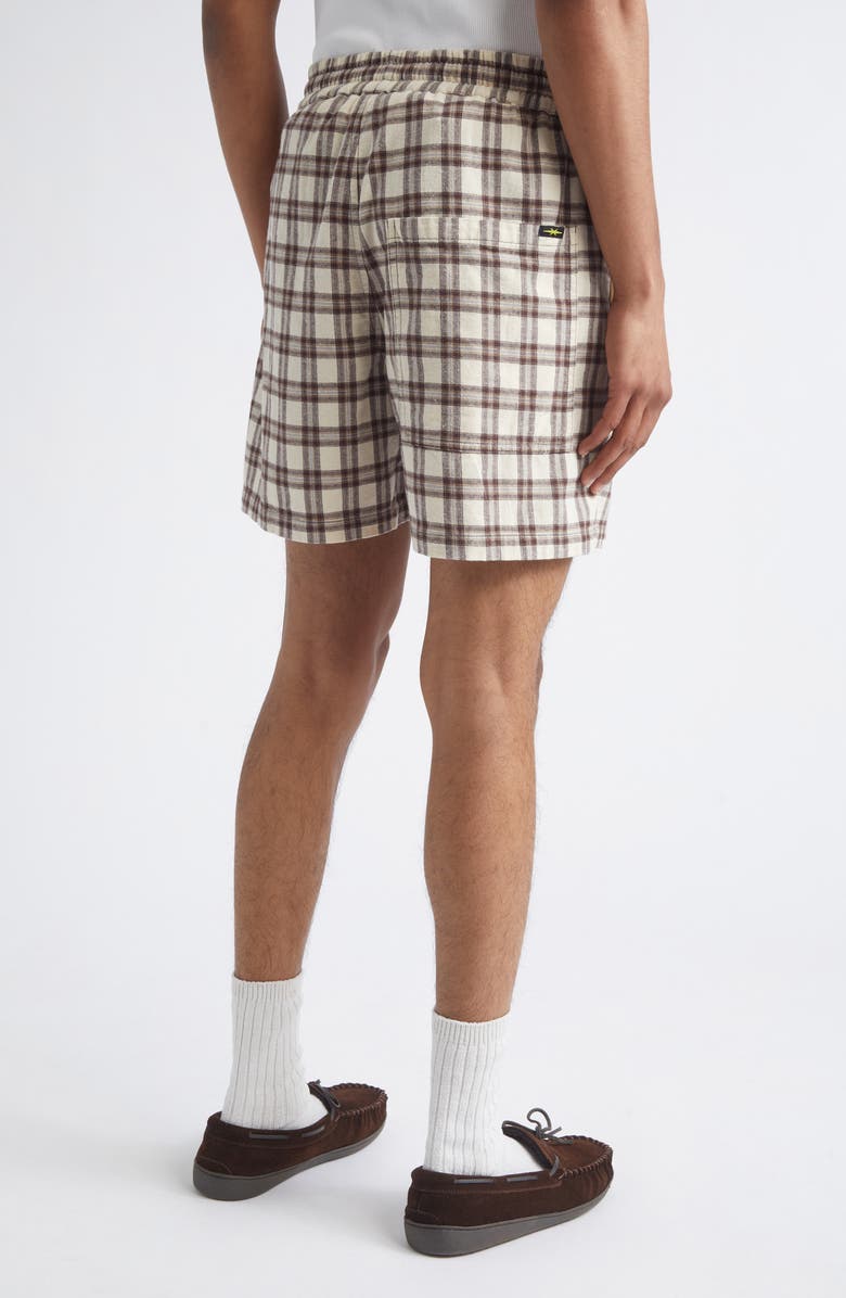 PHIPPS Kennedy Plaid Cotton Flannel Shorts, Alternate, color, Sand Plaid