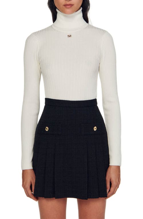 SANDRO SANDRO PLEATED TWEED SKIRT