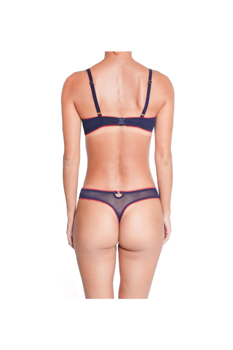 Bisou Lace Tanga, Alternate, color, Navy