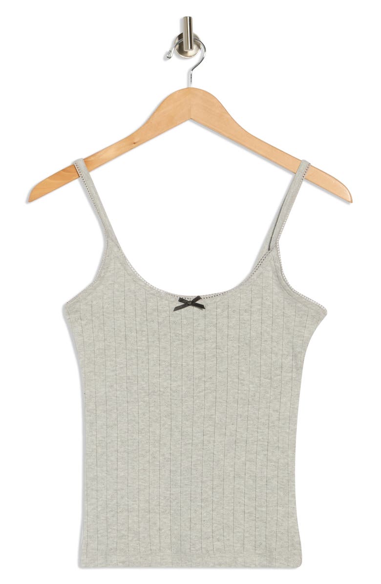 JJXX Lelu Pointelle Stitch Camisole, Alternate, color, Light Grey Melange