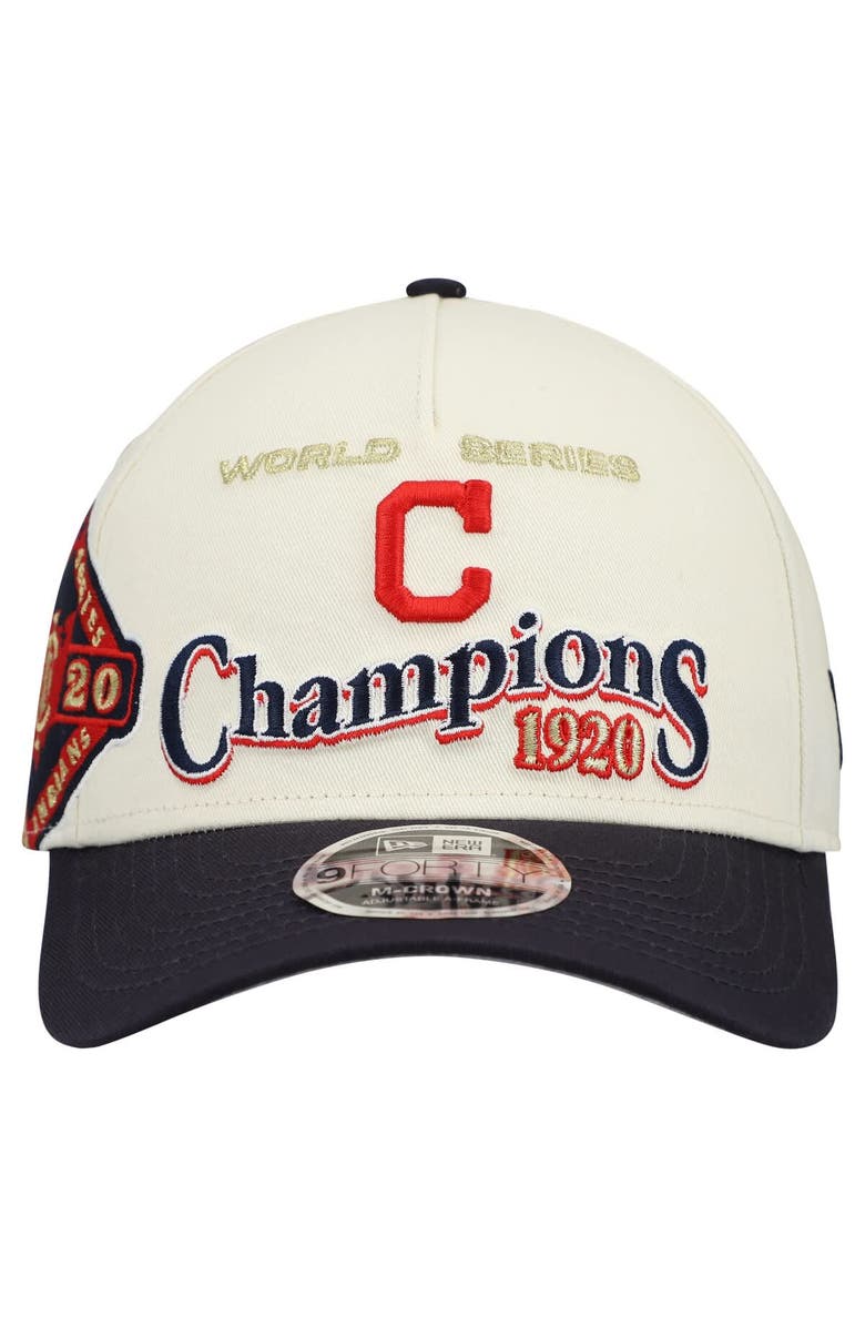 New Era Men's New Era Cream/Navy Cleveland Guardians World Series 9FORTY M-Crown Adjustable Hat, Alternate, color, Cream