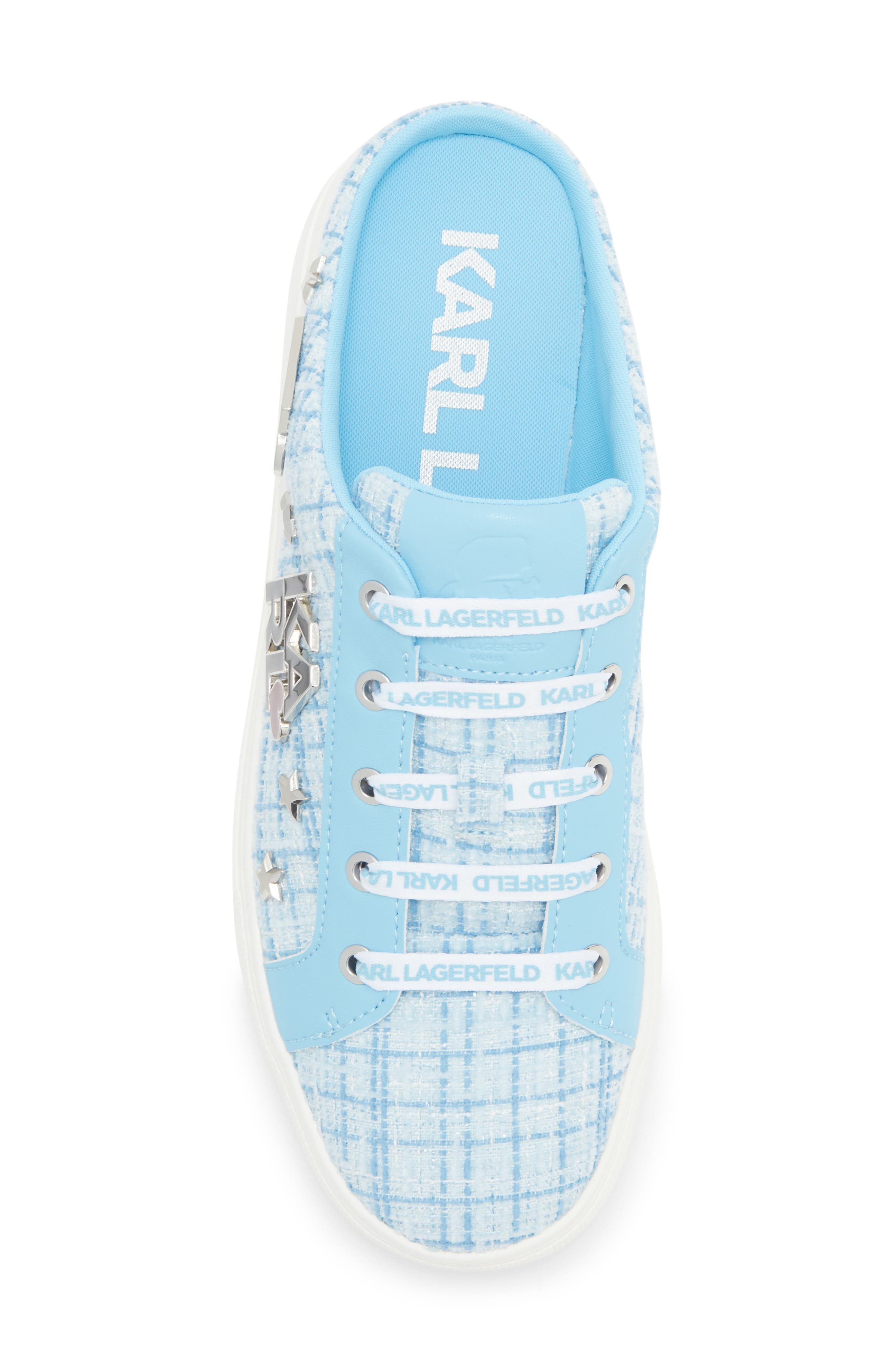 KARL LAGERFELD PARIS Cammy Sneaker Mule, Alternate, color, Light Blue