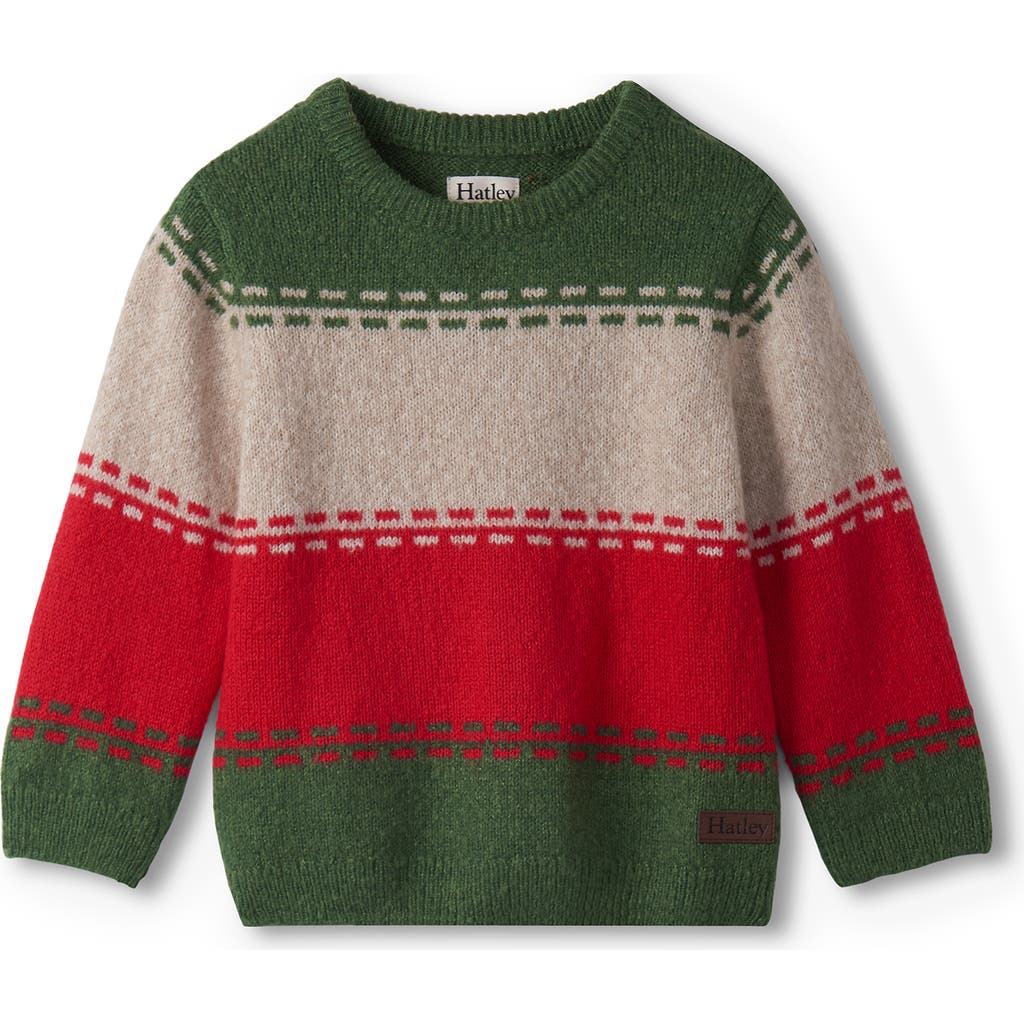 Hatley Holiday Stripe Crewneck Sweater In Multi