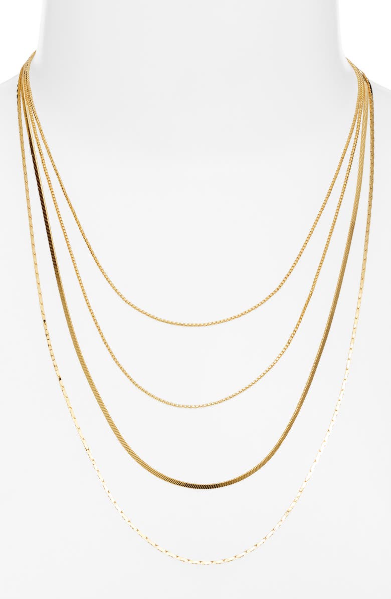 Nordstrom Demi Fine Layered Chain Necklace, Alternate, color, 14K Gold Plated
