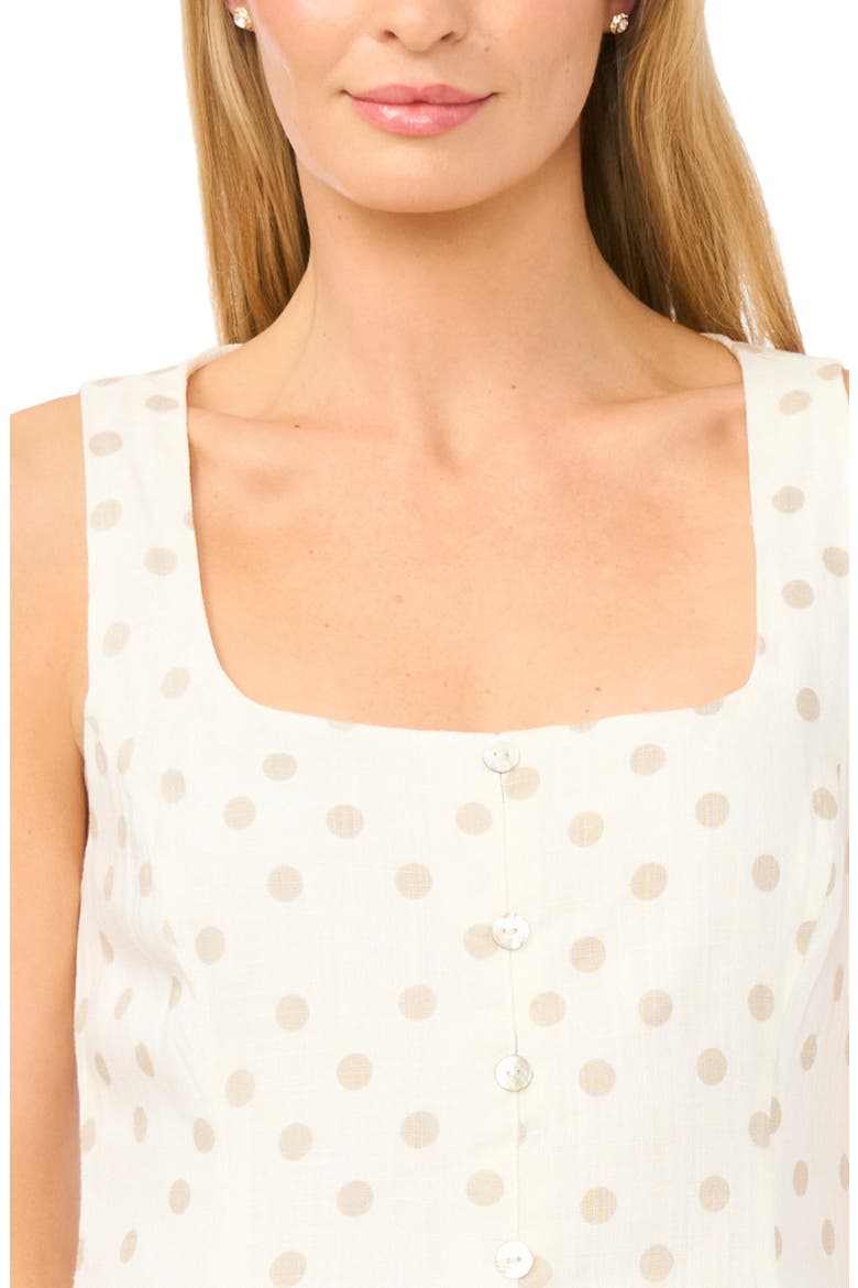 Polka Dot Sleeveless Dress, Alternate, color, CLAY