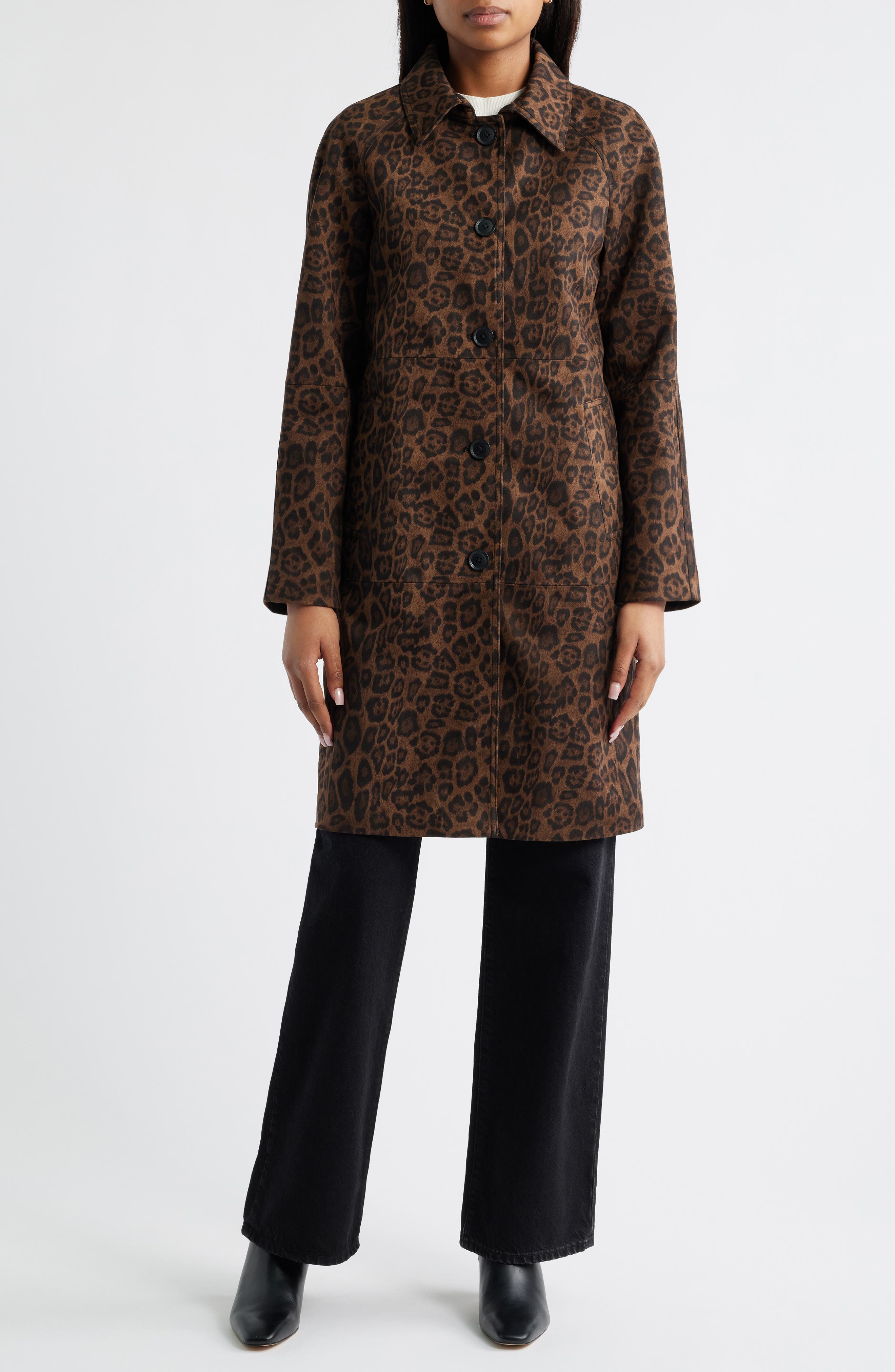 BCBGMAXAZRIA Paneled Faux Suede Coat