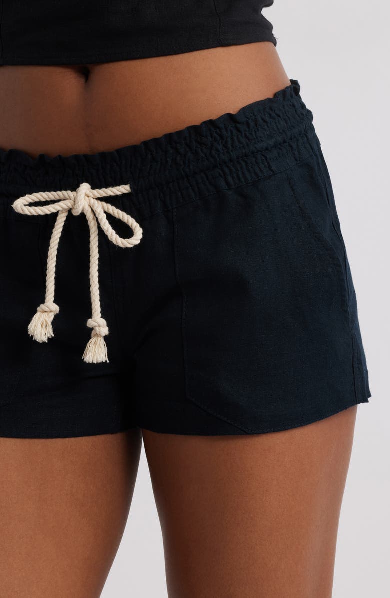 Roxy Oceanside Cotton Drawstring Shorts, Alternate, color, Anthracite