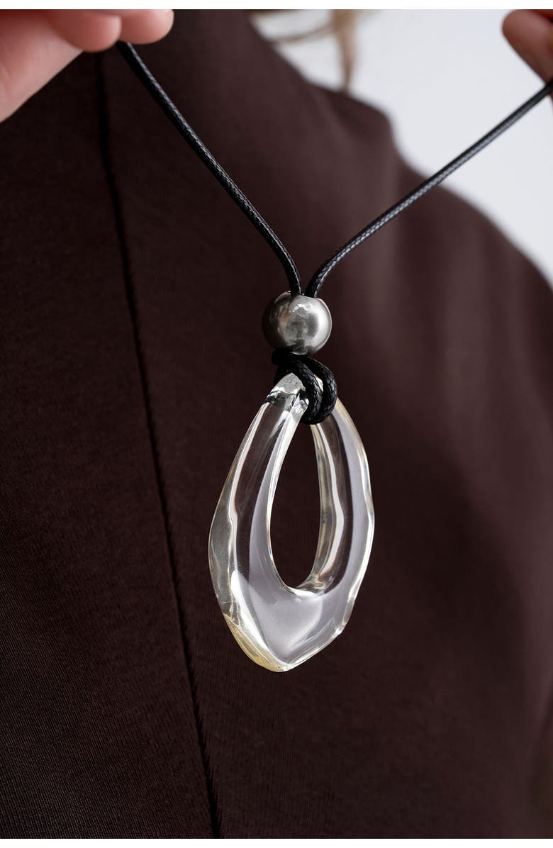 Zynnia Collective See Through Sphere Cord Necklace, Alternate, color, Silver