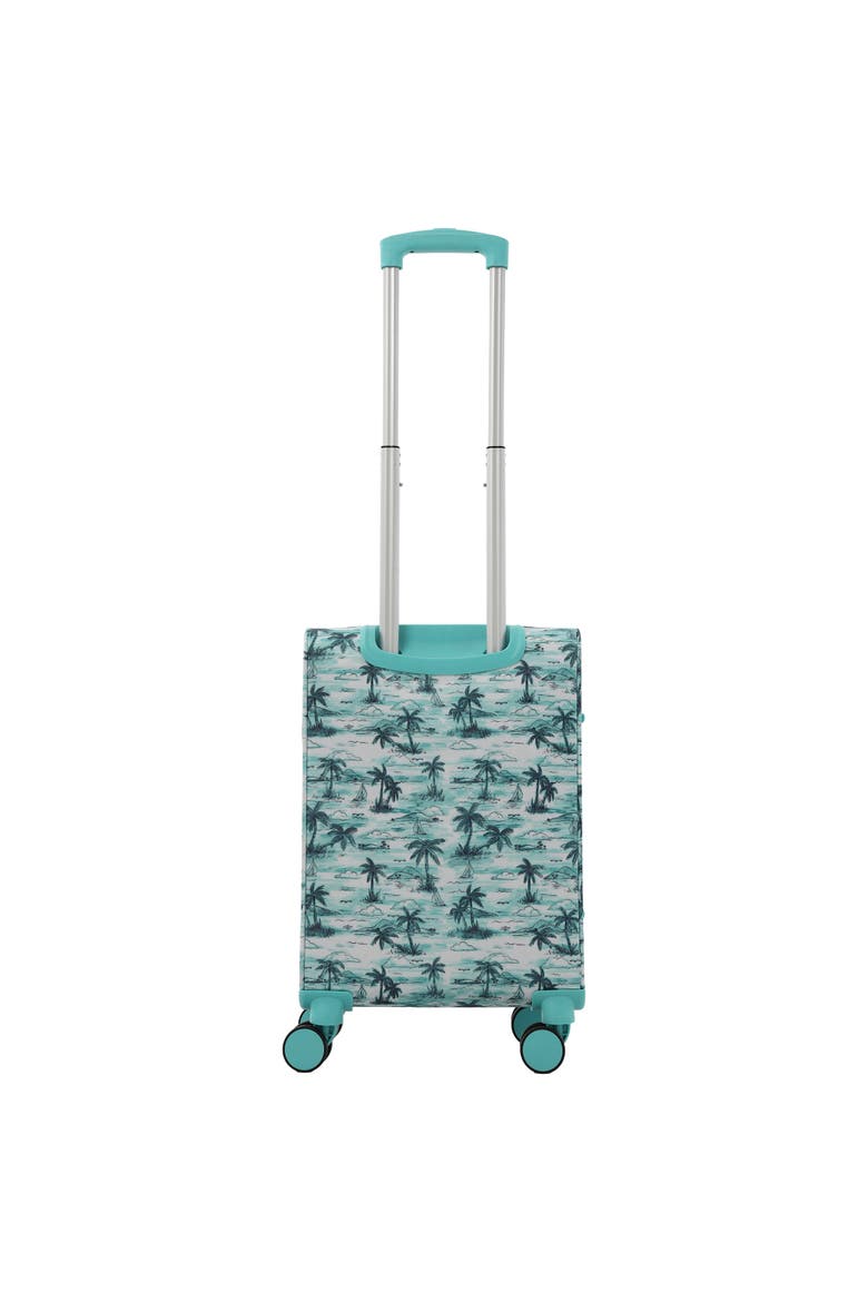 Palm Print 21.5" Expandable Softside Carry-On Spinner, Alternate, color, Aqua