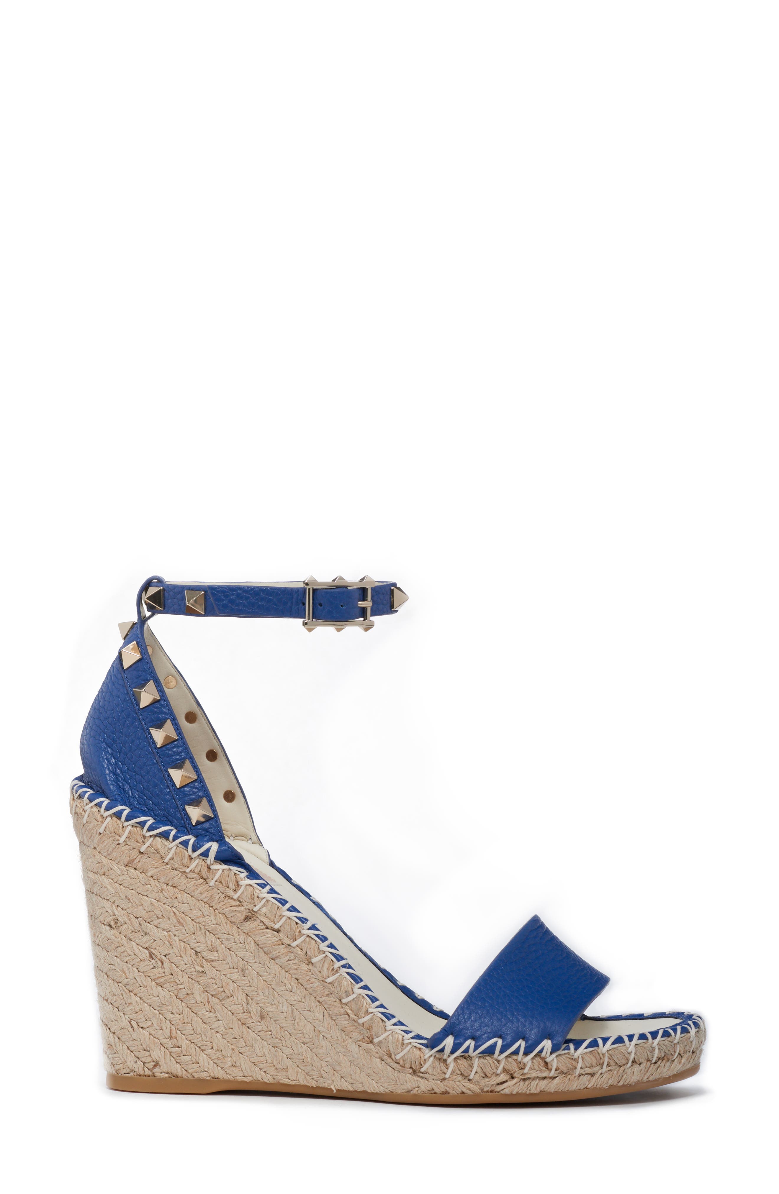Valentino Garavani Rockstud Espadrille Wedge, Alternate, color, 