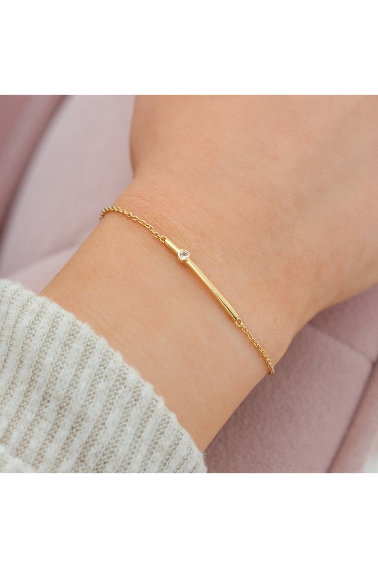 Arc with White Topaz Bracelet, Alternate, color, Gold