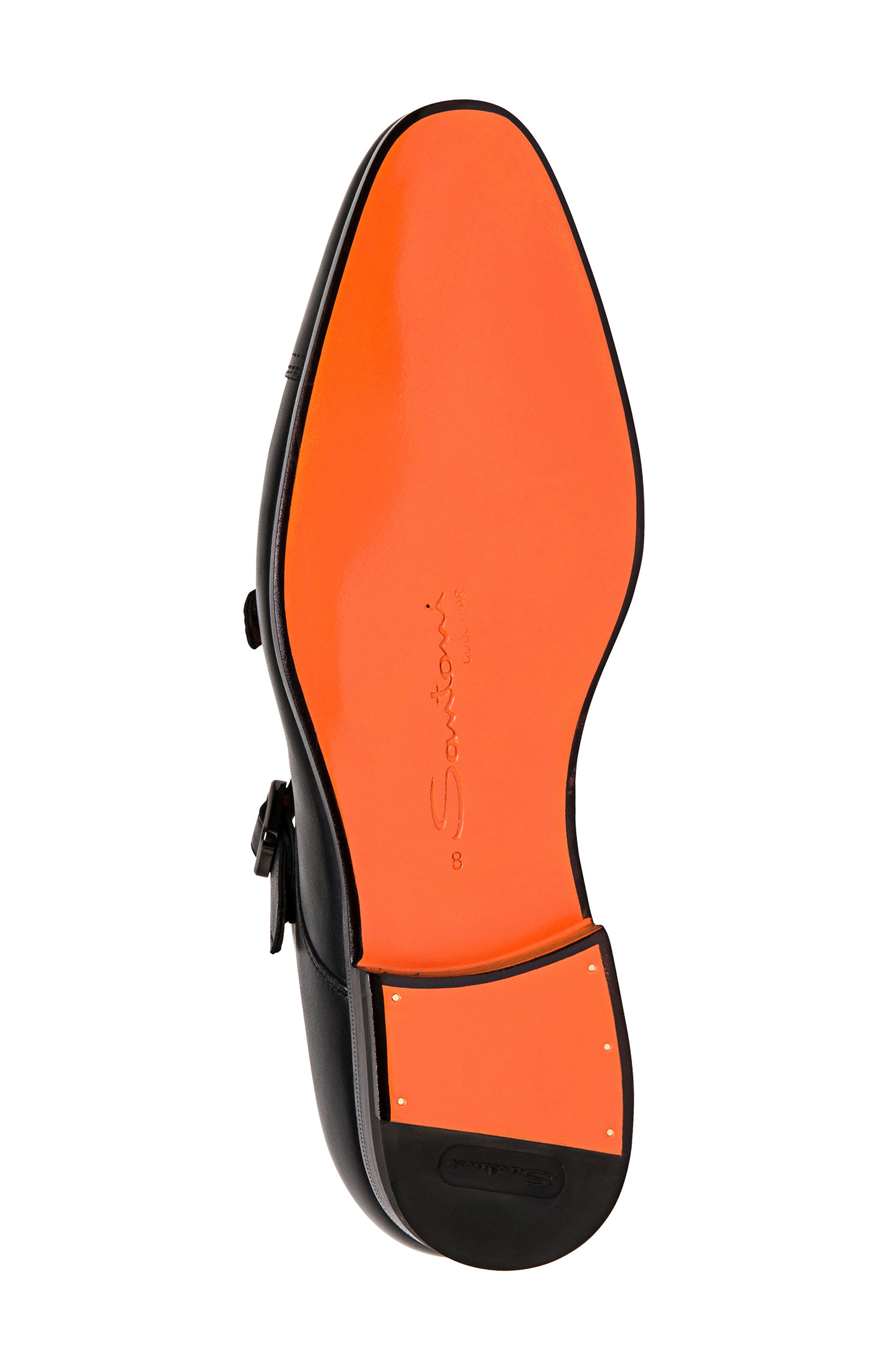 Santoni Daemons Double Monk Strap Shoe, Alternate, color, Black