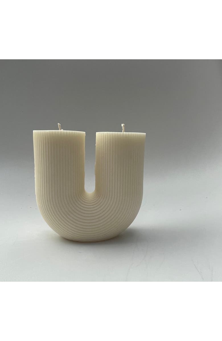 Aaram Luxe The U Ribbed Candle, Alternate, color, Natural