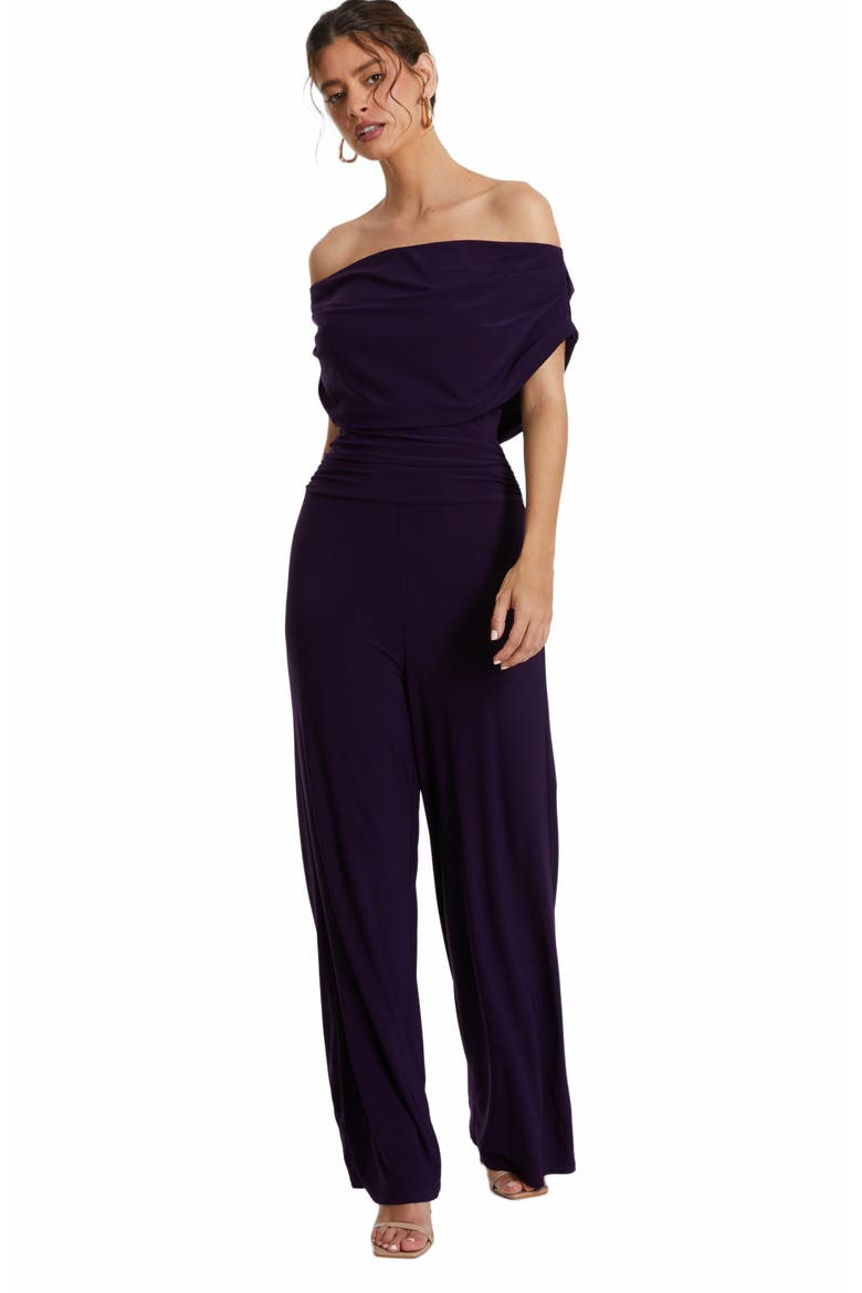 ITY Bardot Palazzo Jumpsuit, Alternate, color, Plum