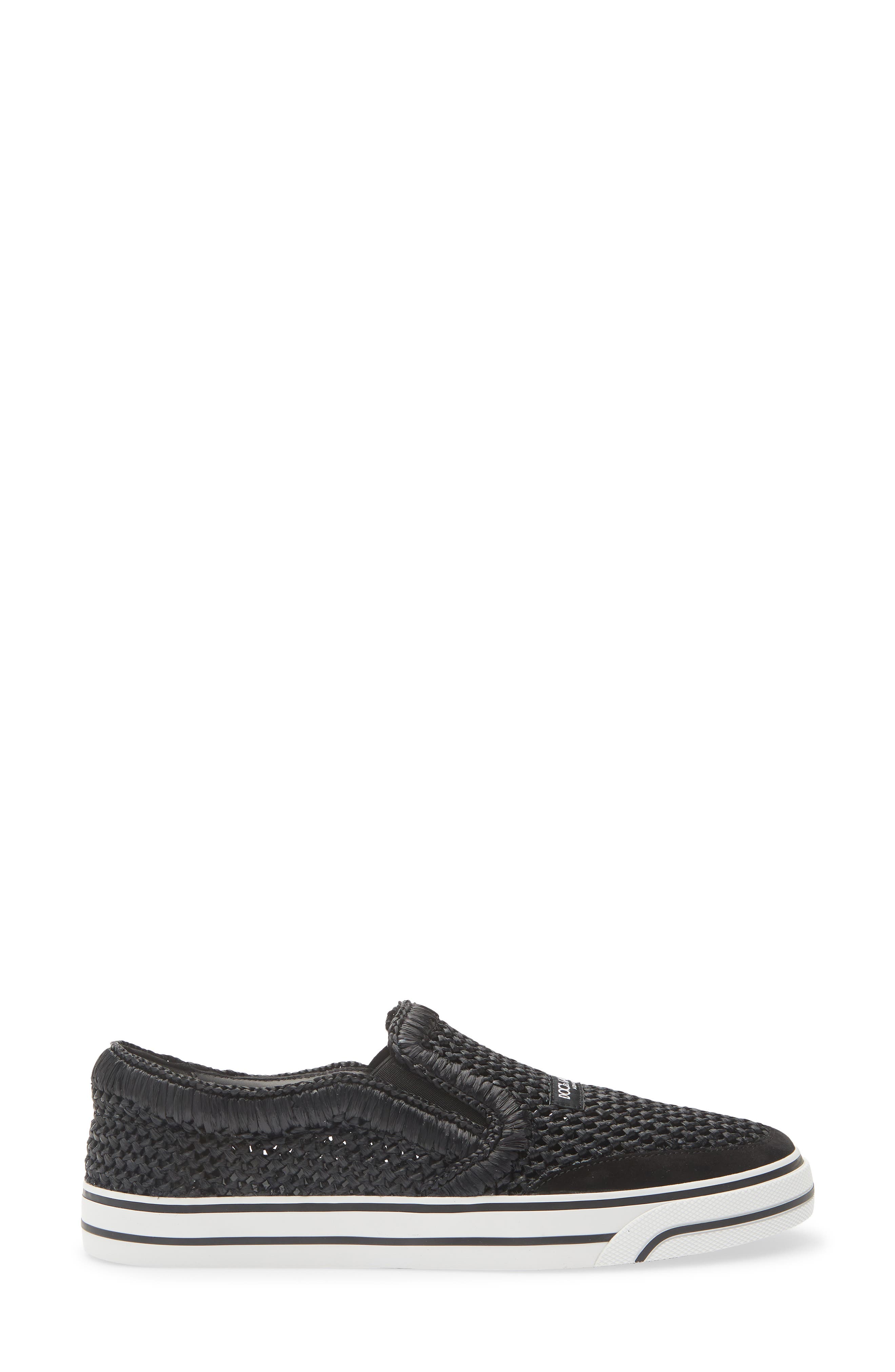 Raffia Slip-On Sneaker, Alternate, color, NERO/ NERO