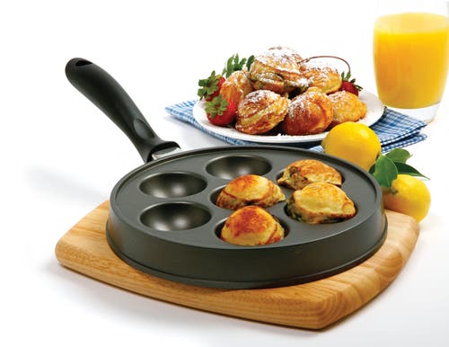 Norpro Stuffed Aebleskiver Pancake Pan With 2.25-inch Cavities In Black