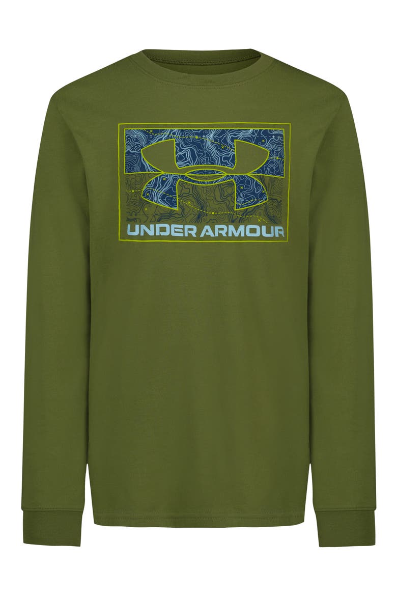 Kids' Topo Core Graphic Long Sleeve T-Shirt, Main, color, WARM OLIVE
