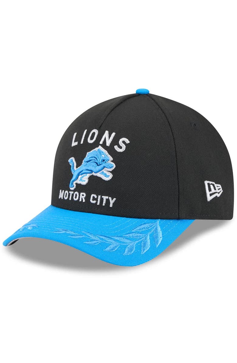 New Era Men's New Era Black/Blue Detroit Lions 2025 NFL Draft 9FORTY A-Frame M-Crown Adjustable Hat, Main, color, 