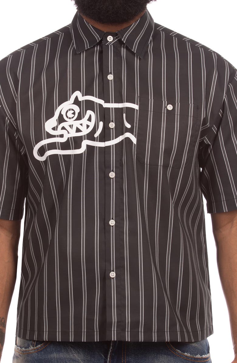 ICECREAM Boost Short Sleeve Button-Up Shirt, Alternate, color, Black